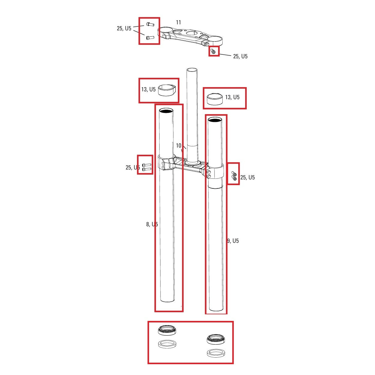Upgrade Kit Divers ROCKSHOX BOXXER D1 (2024+)