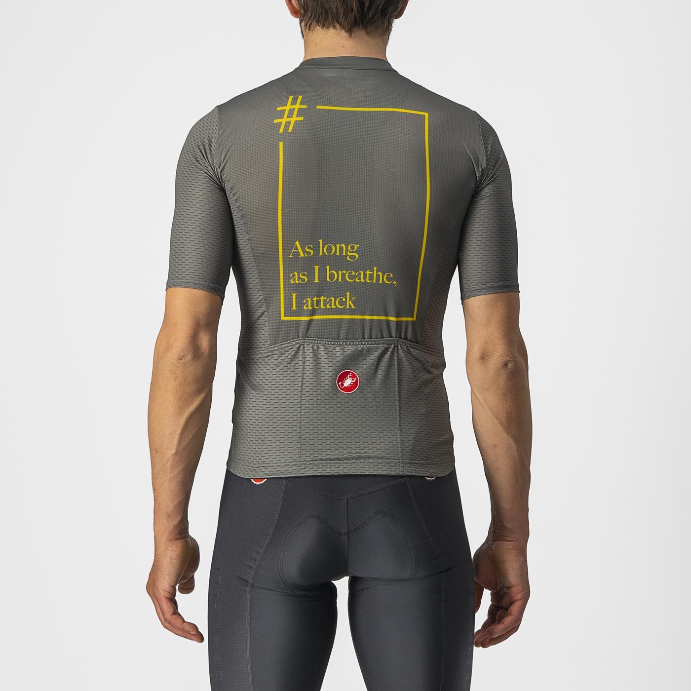 CASTELLI BREATHE ATTACK Dres s krátkým rukávem Grey/Green