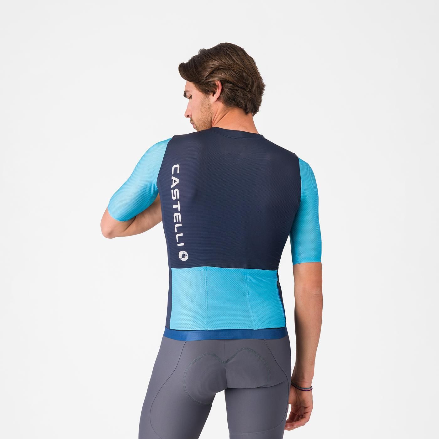 CASTELLI CORRETTO Short Sleeve Jersey Blue