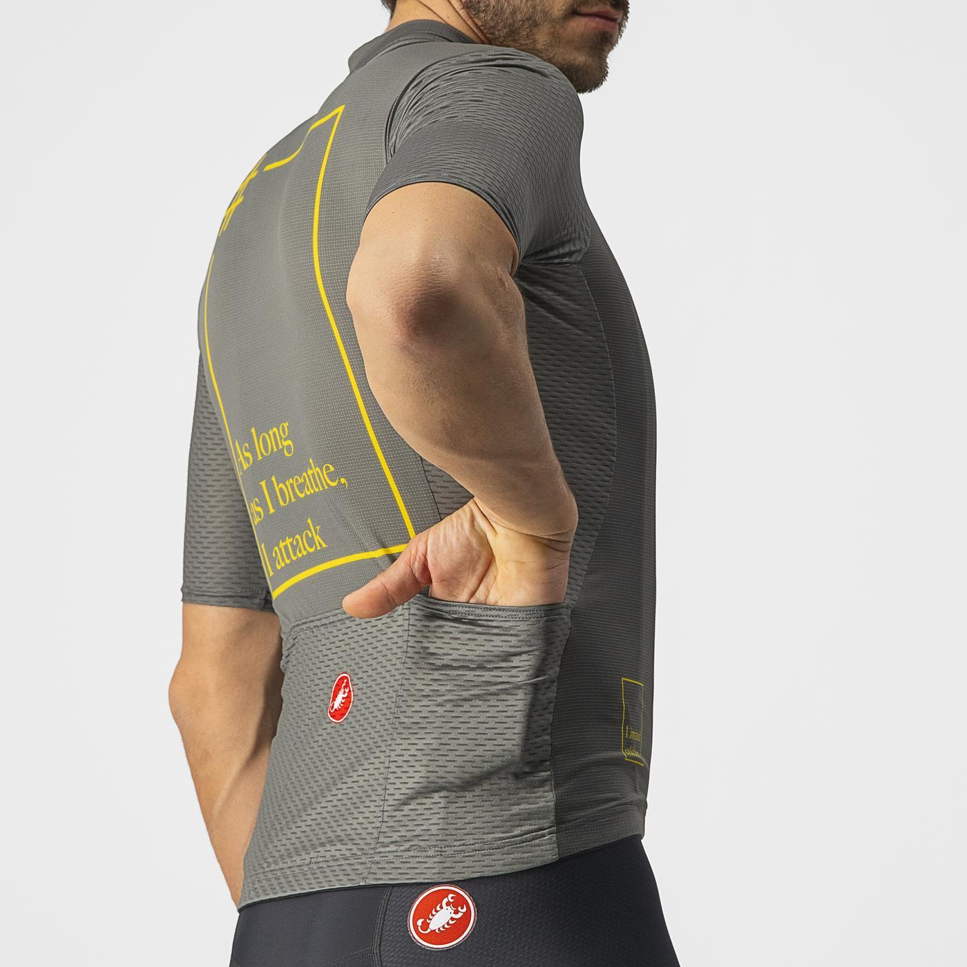 CASTELLI BREATHE ATTACK Dres s krátkým rukávem Grey/Green
