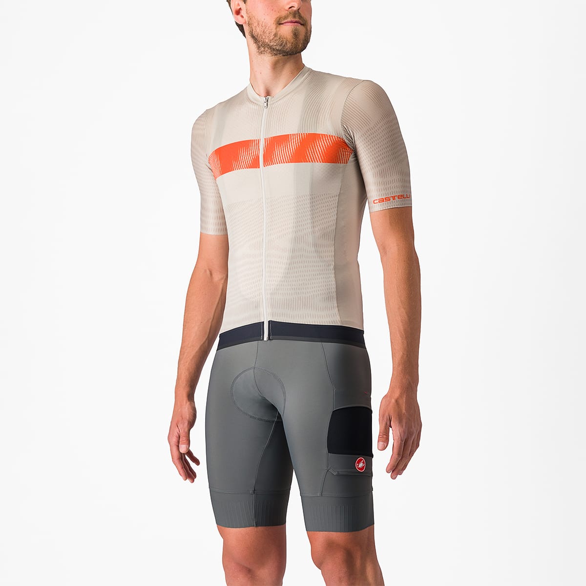 CASTELLI UNLIMITED ENDURANCE Dres s krátkým rukávem Grey/Orange