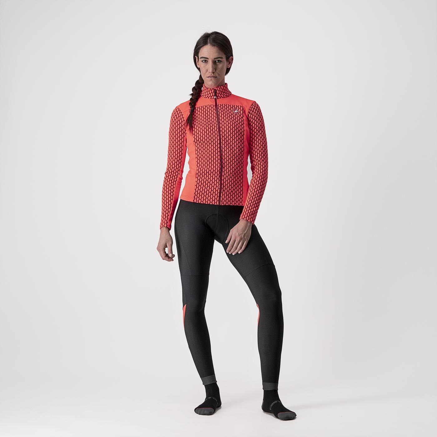 CASTELLI SFIDA 2 Dámský dres s dlouhým rukávem Pink/Bordeaux