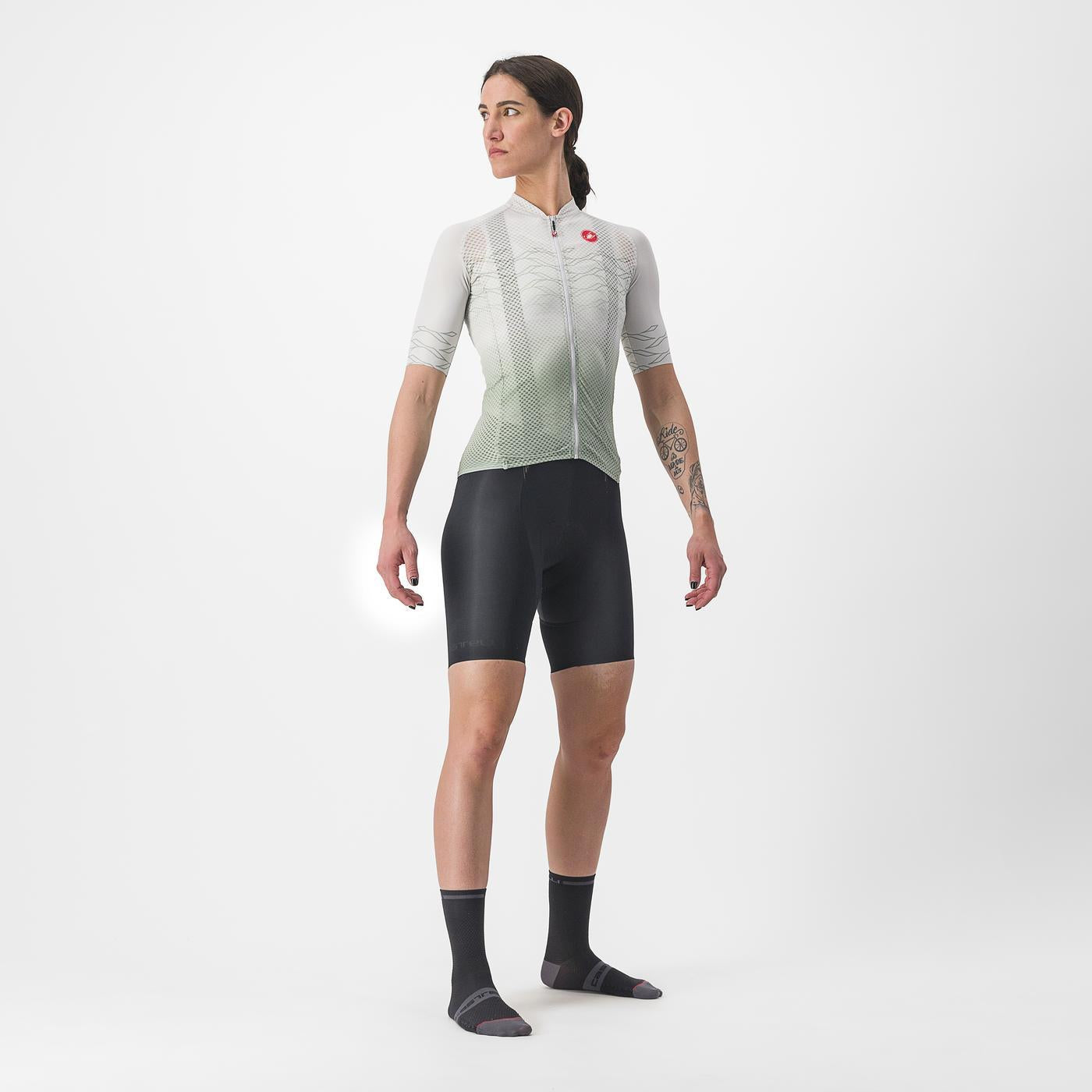 CASTELLI CLIMBER'S 2.0 W Dámský dres s krátkým rukávem Grey/Green