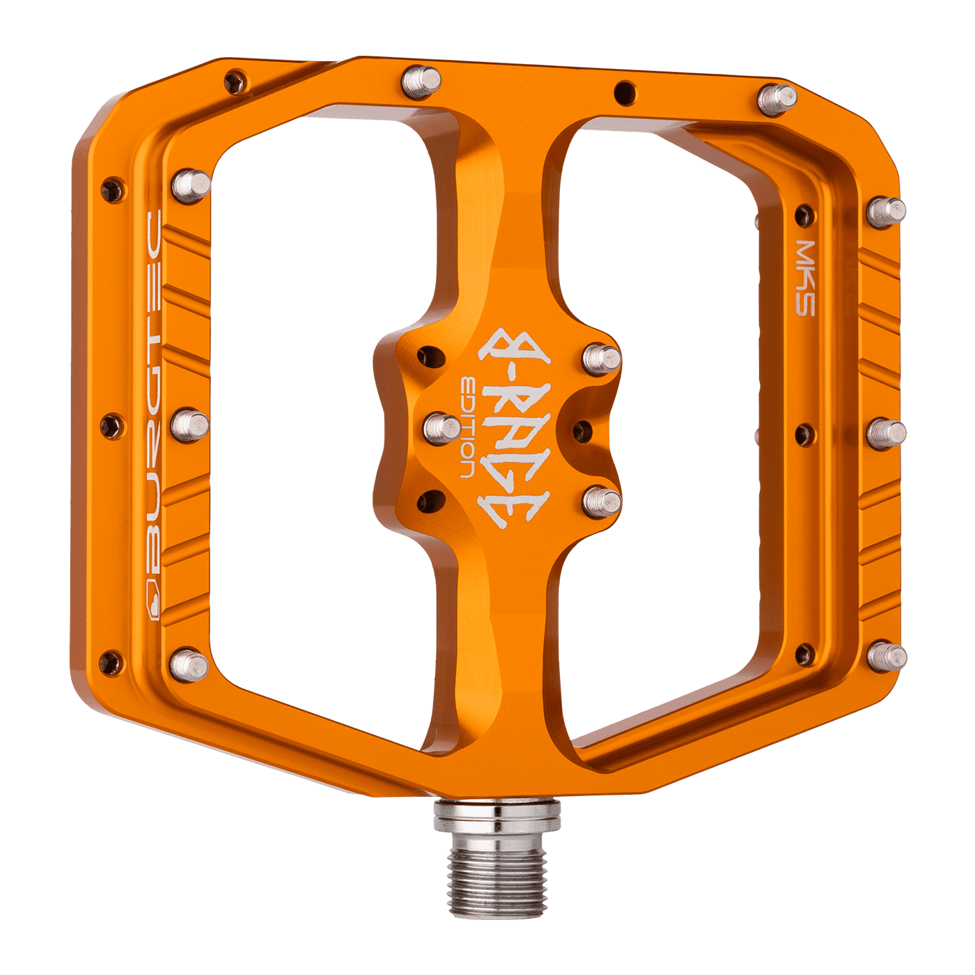 Ploché pedály BURGTEC PENTHOUSE FLAT MK5 B-RAGE EDITION oranžové