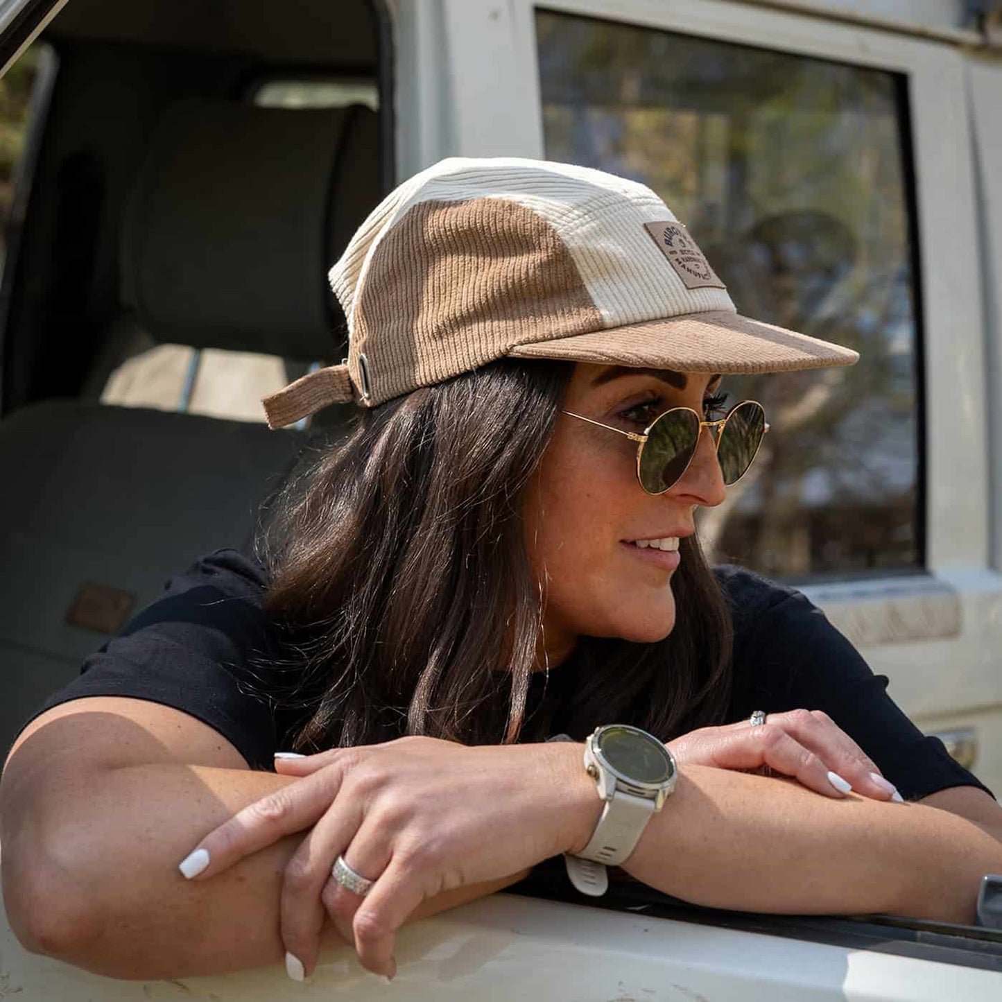 BURGTEC BANDIT CORDUROY FIVE PANEL Kšiltovka béžová/hnědá