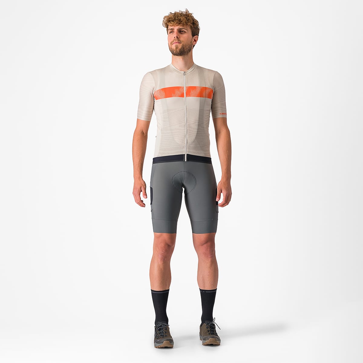 CASTELLI UNLIMITED ENDURANCE Dres s krátkým rukávem Grey/Orange