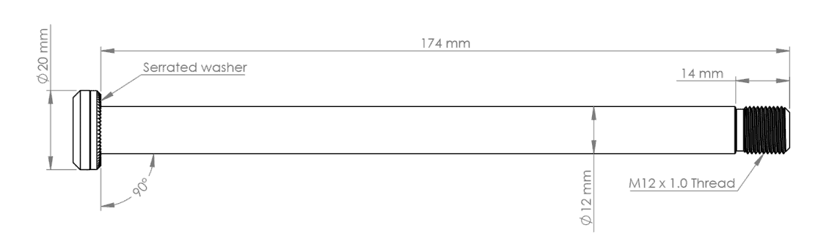 Osa zadního kola BURGTEC 174 mm pro rám Yeti Bronze