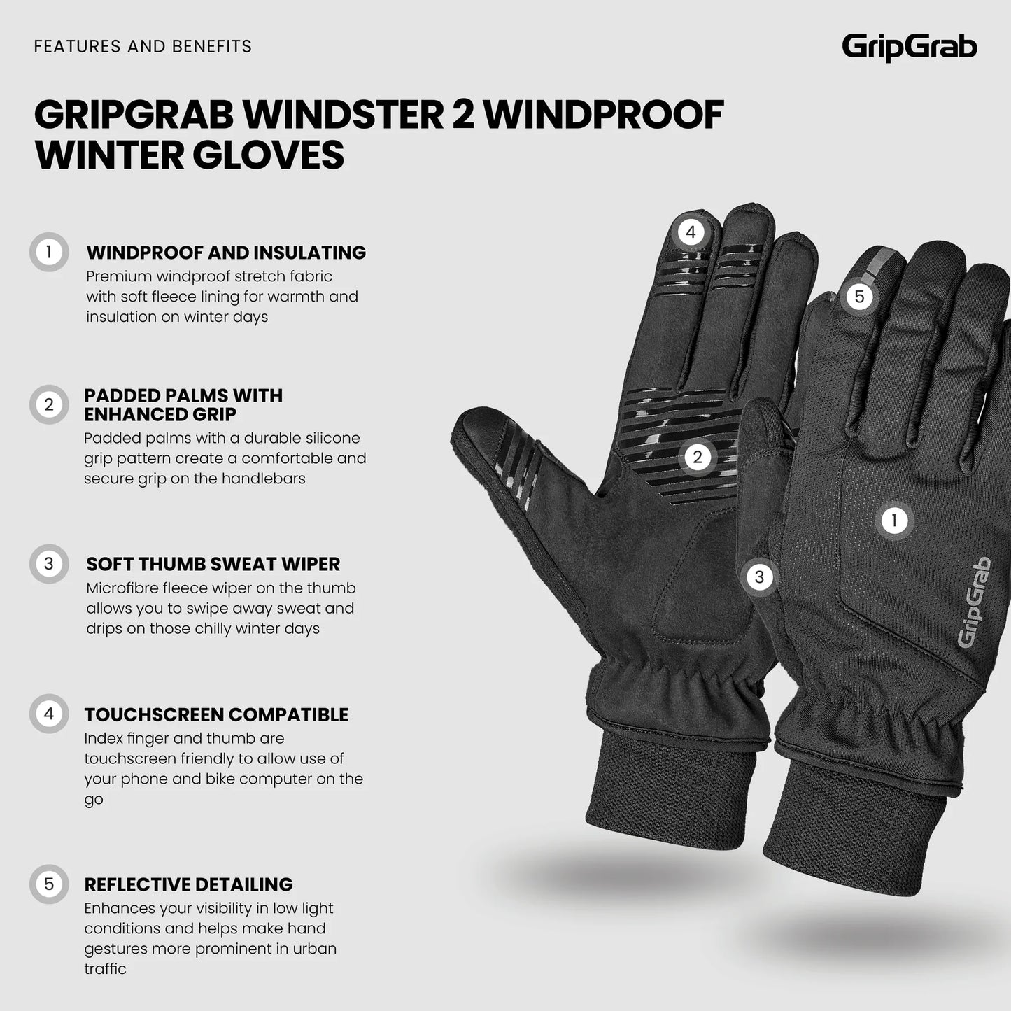 WINDSTER 2 WINDPROOF WINTER GRIPGRAB Rukavice žluté