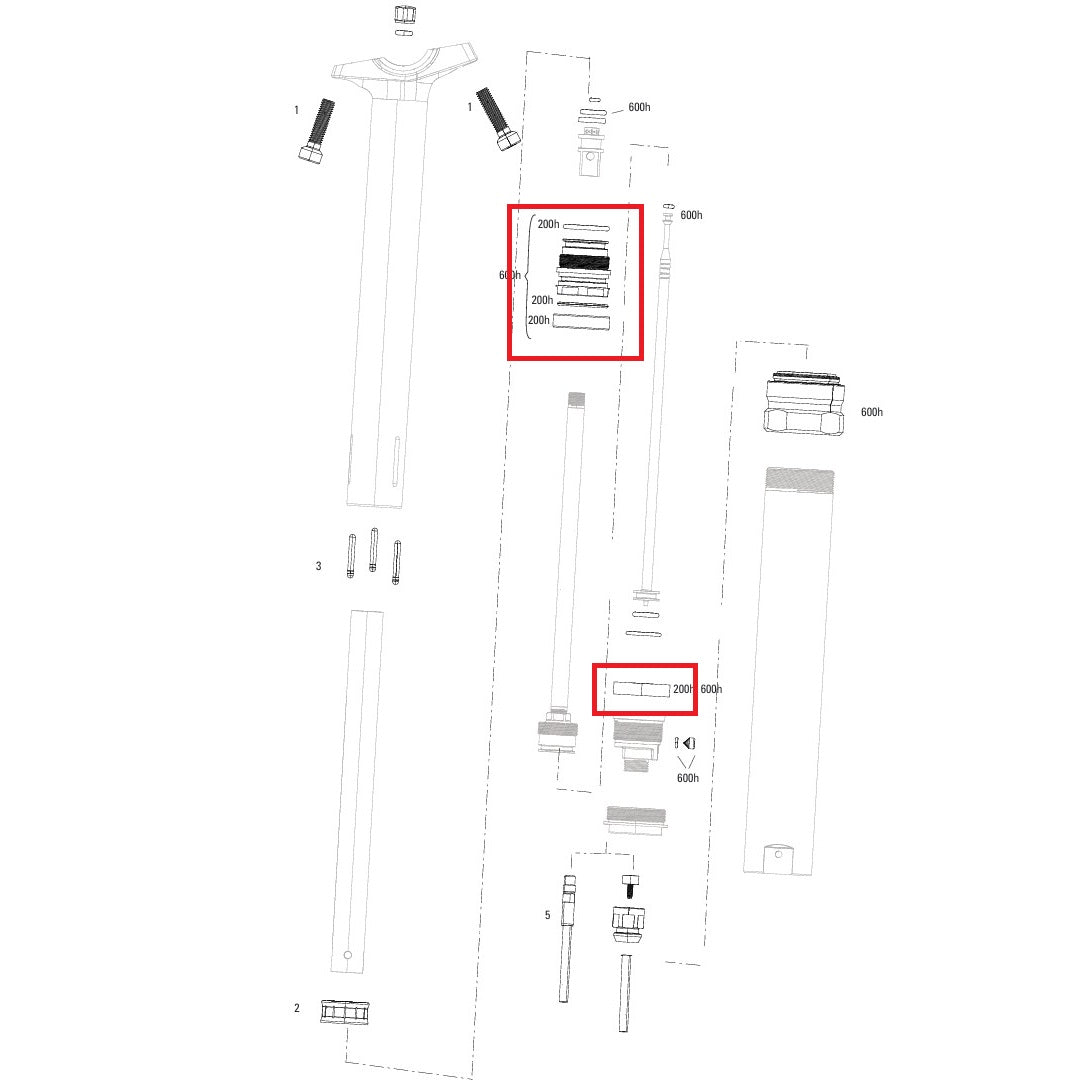 200 hodin/rok sada pro údržbu ROCKSHOX REVERB STEALTH C1-V2 (2020+)
