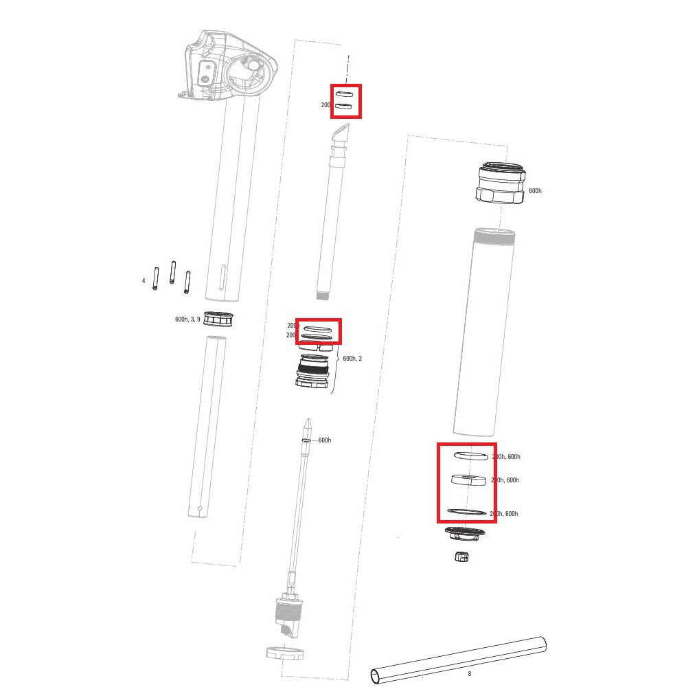 Sada pro údržbu ROCKSHOX REVERB AXS A1/A2 200 hod/rok