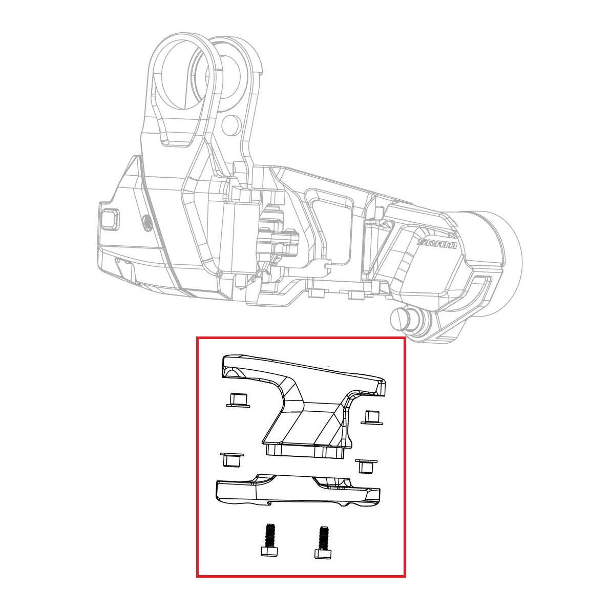 SRAM RED XPLR AXS E1 Sada článků těla přehazovačky