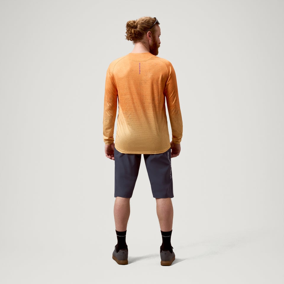 ENDURA SINGLETRACK PRINT Long Sleeve End Orange Jersey