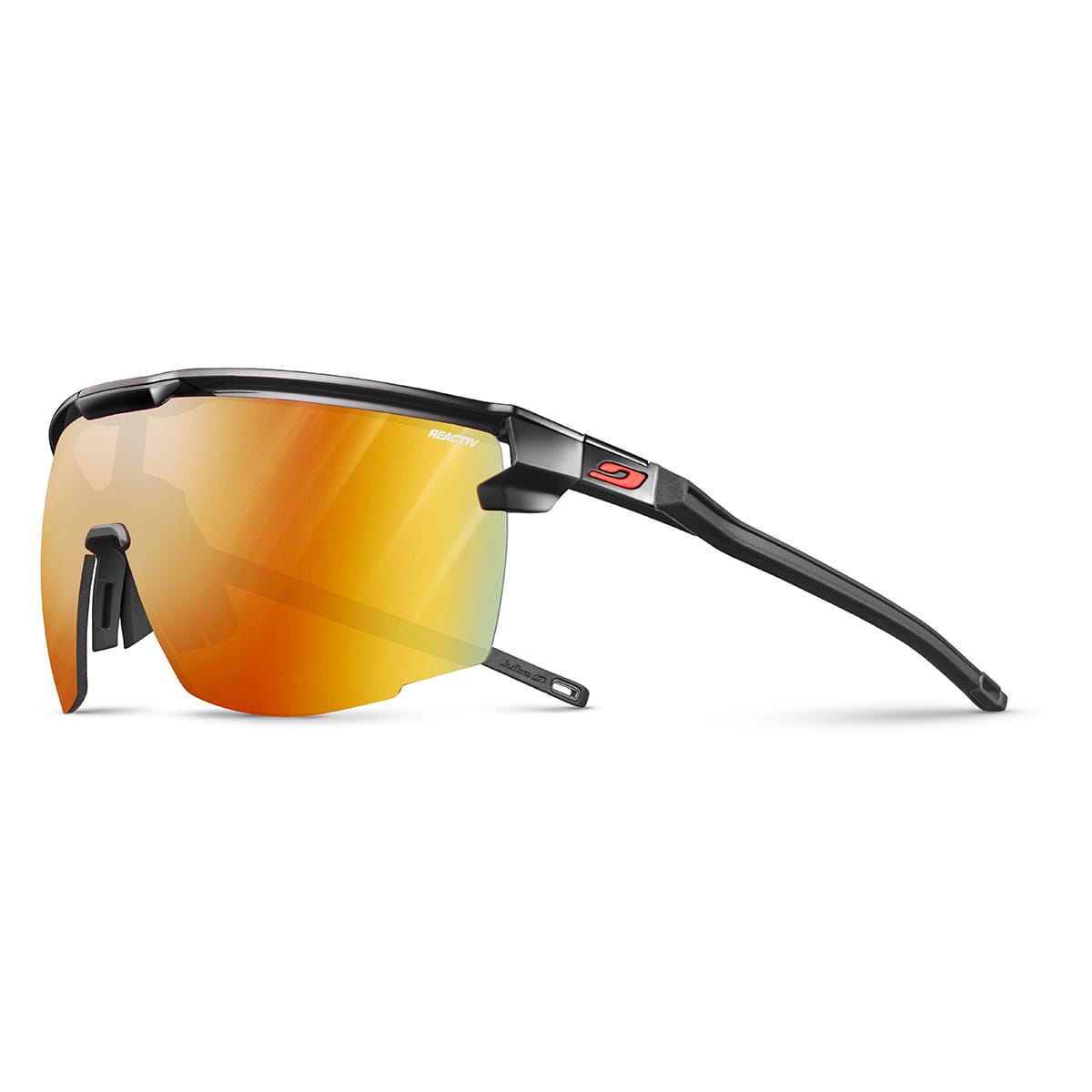 JULBO ULTIMATE Glasses Black/Red Reactiv Light Amplifer Photochromic