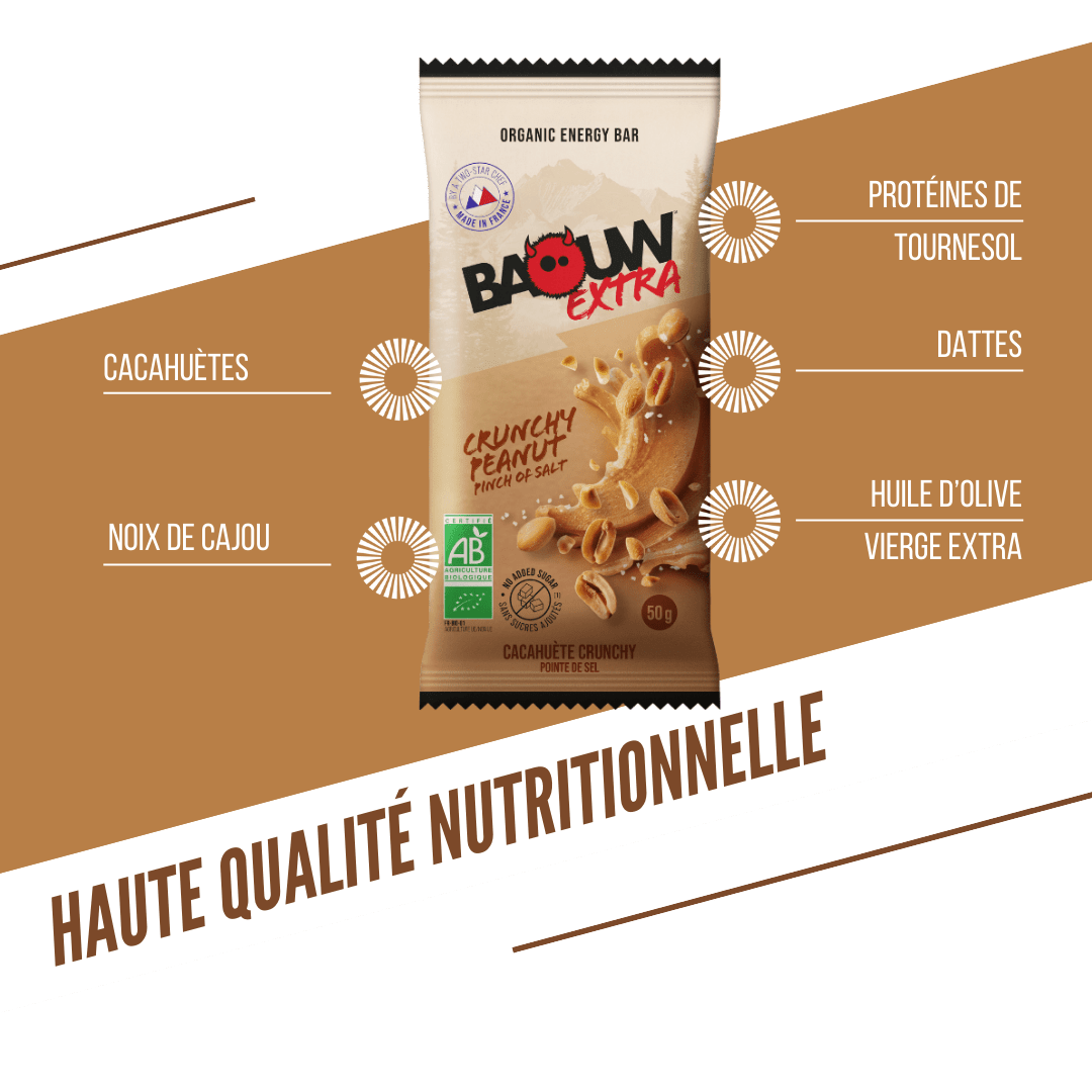 BAOUW ORGANIC EXTRA Crunchy Peanut Energy Bar (50g)