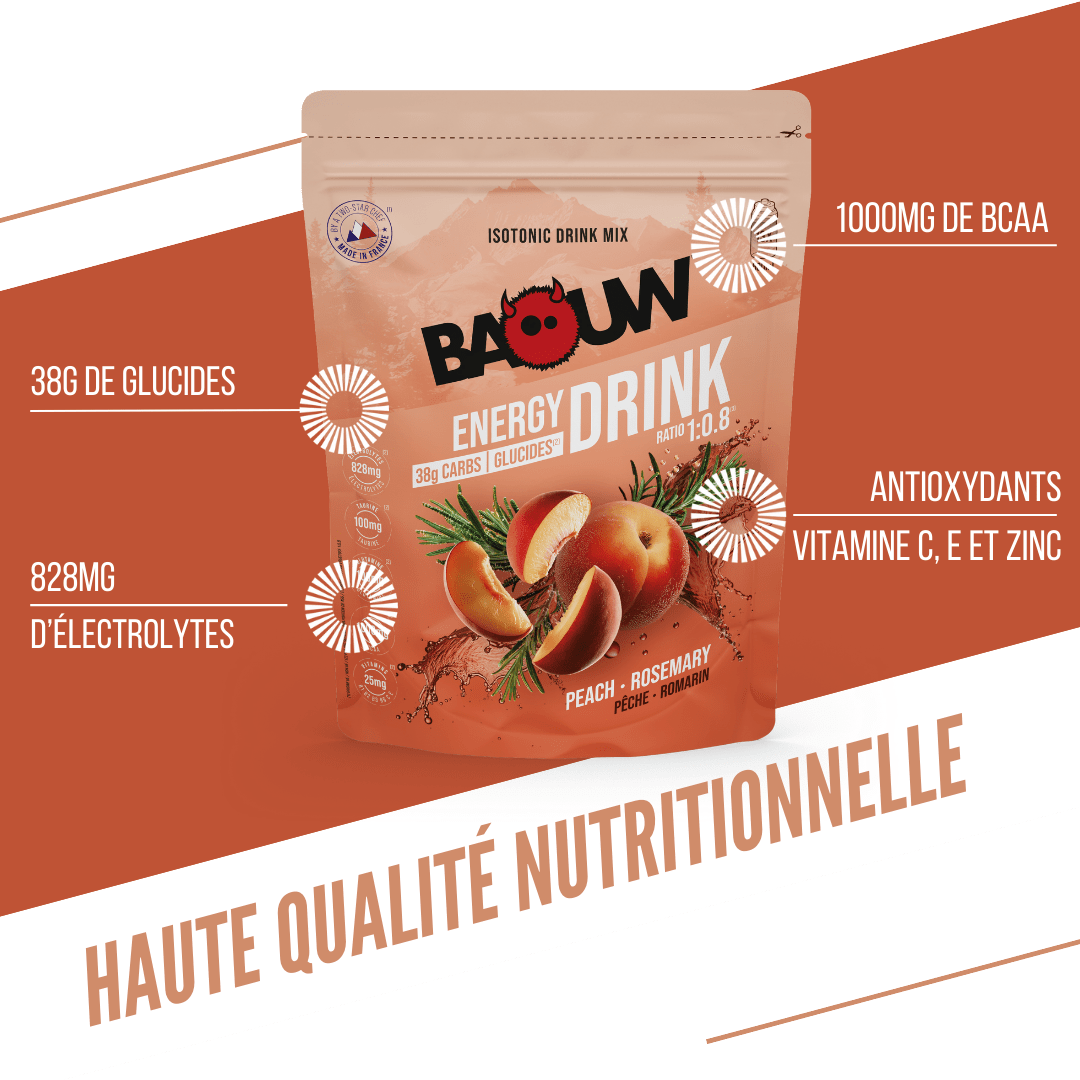 Energetický nápoj BAOUW ISOTONIC (585g) Broskev s rozmarýnem