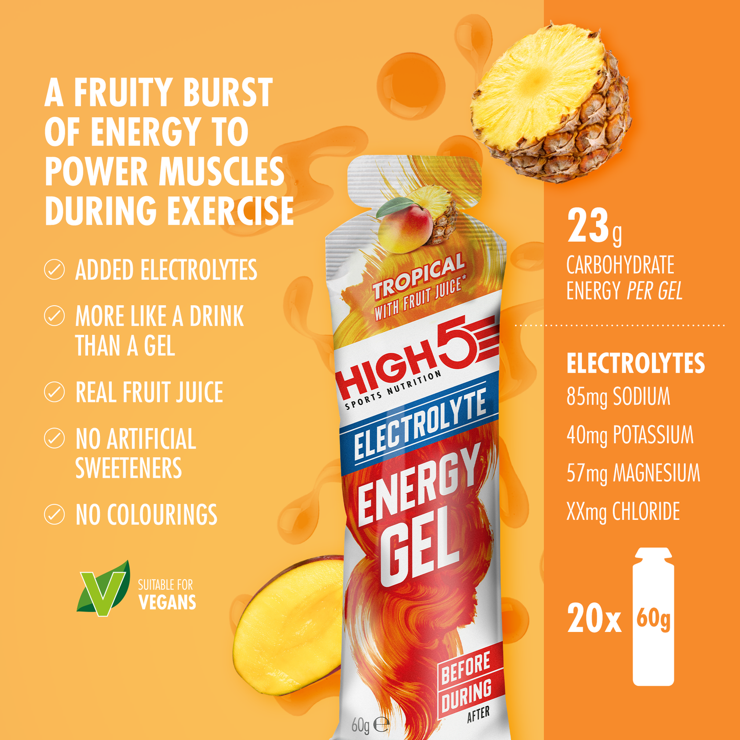 Energetický gel HIGH5 ENERGY ELECTROLYTE (60g) Tropical