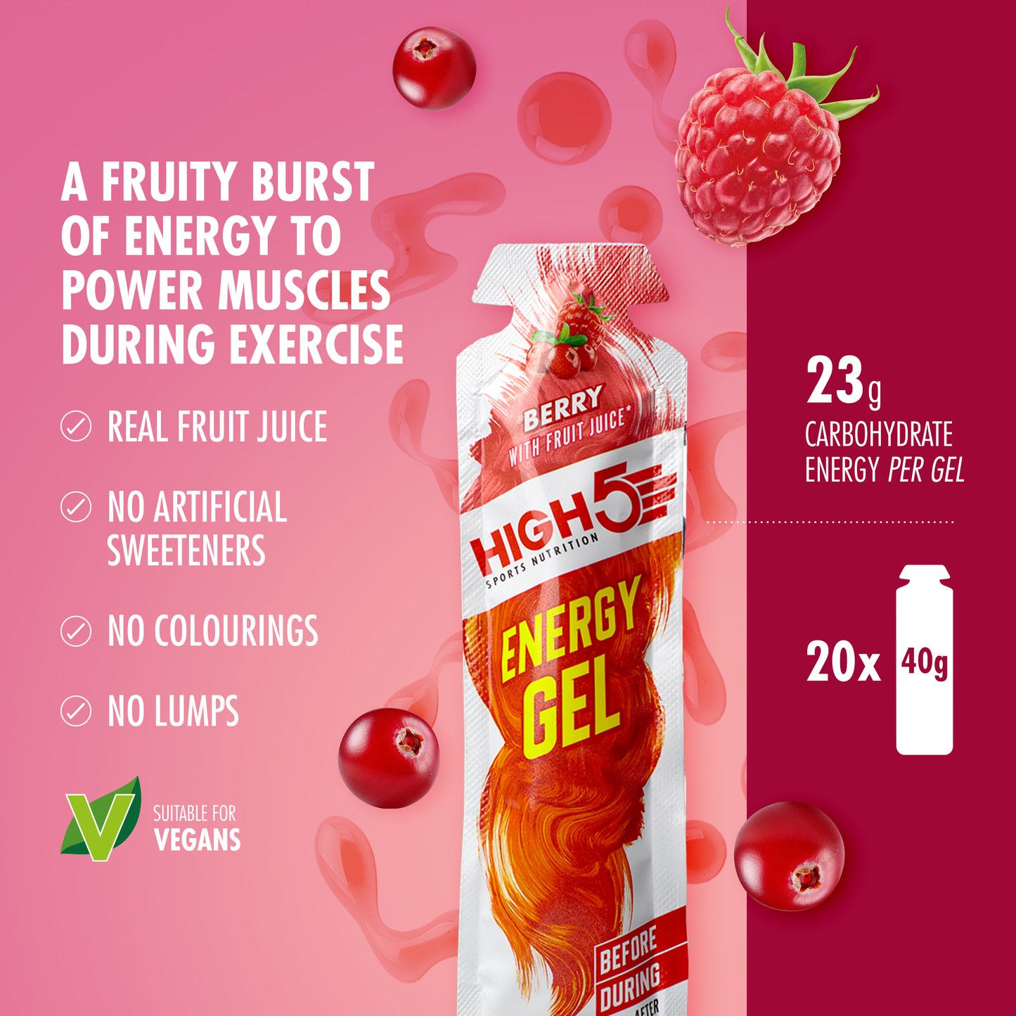 High5 ENERGY GEL (40g) Červené bobule