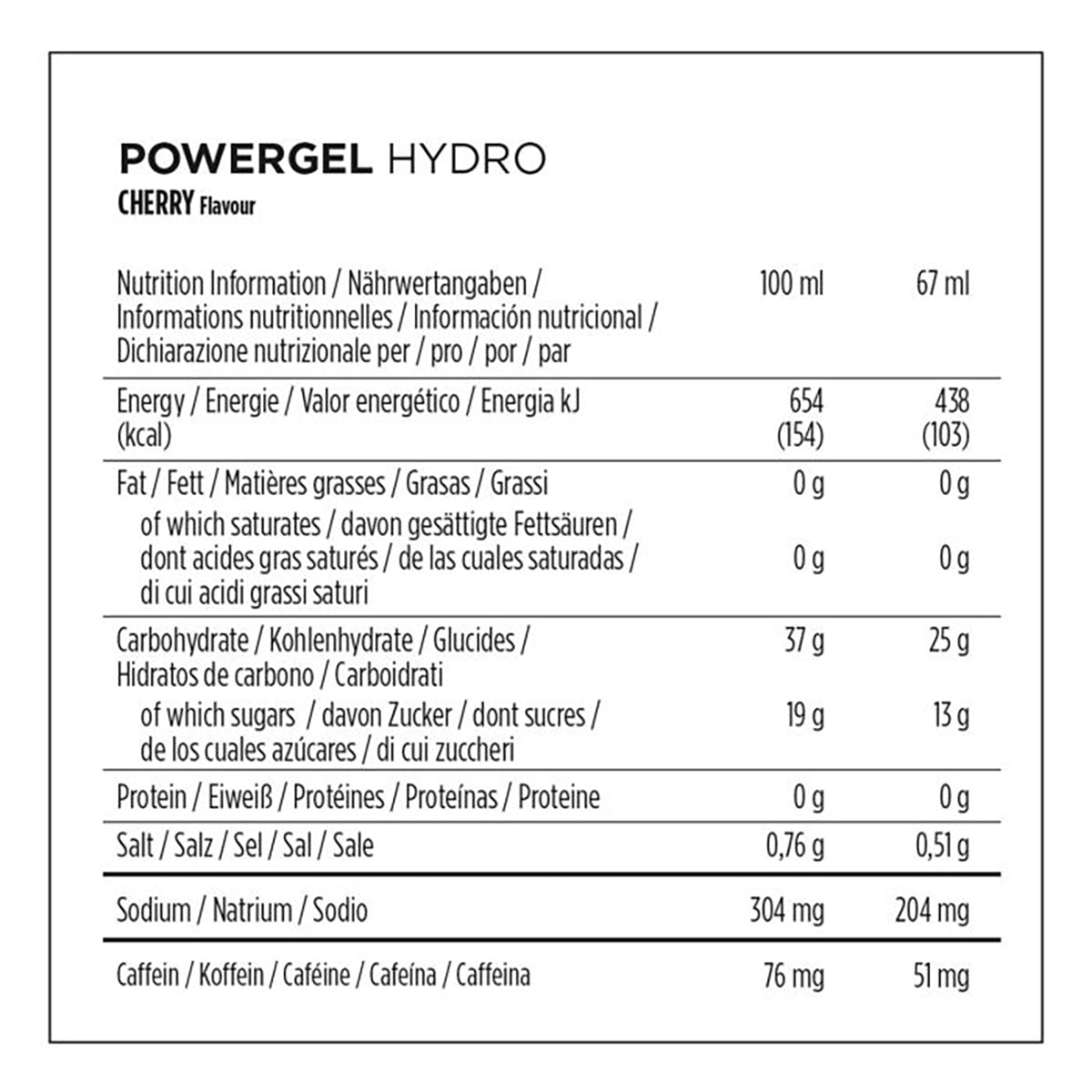 POWERBAR POWERGEL HYDRO Energy Gel (41g) Kofeinová třešeň