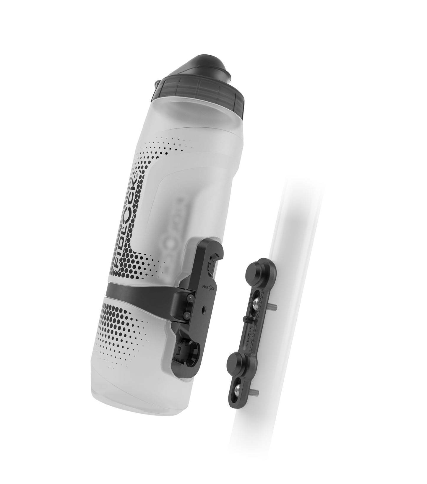 Bottle and bottle cage kit FIDLOCK TWIST BIKE BASE 800 ml Transparent