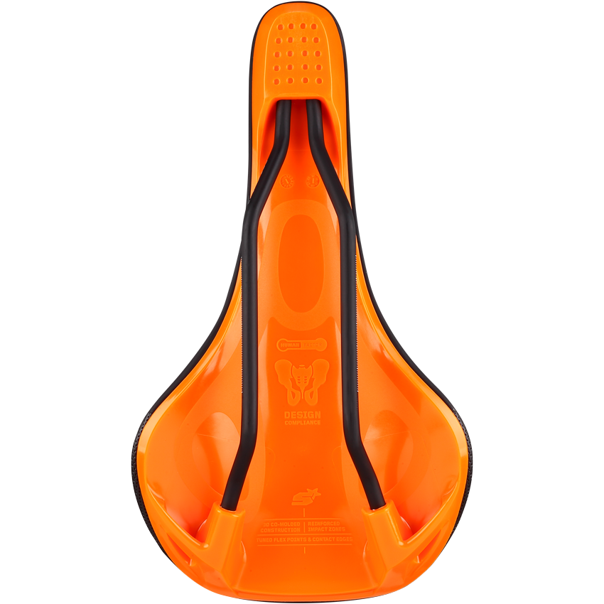 Kožené sedlo SPANK SPIKE 160 CrMo Rails Orange