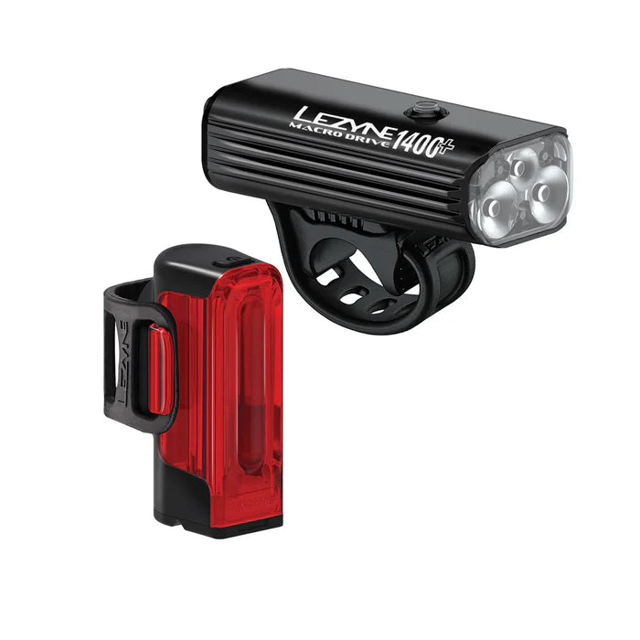 LEZYNE MACRO DRIVE 1400+ / STRIP DRIVE PRO 400+ přední a zadní světla