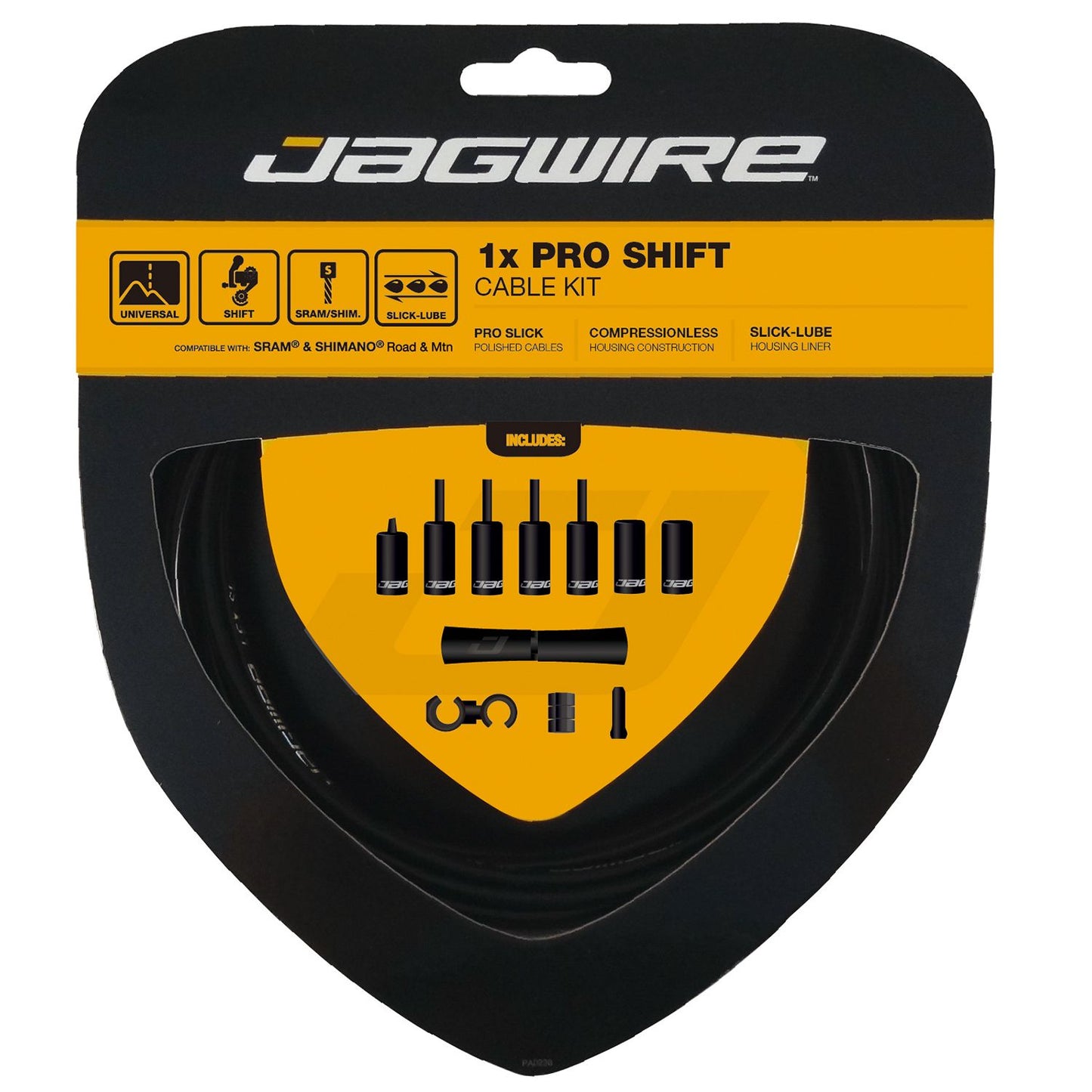JAGWIRE PRO SHIFT 1X černá sada lanka a hadice přehazovačky