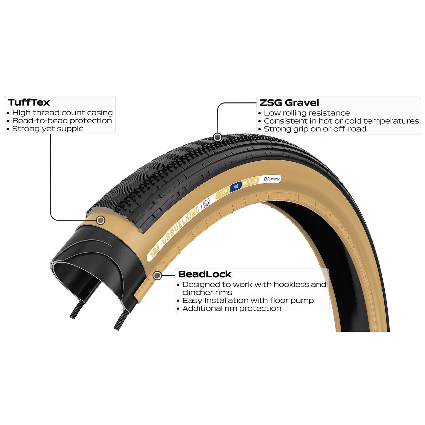 Pneumatika PANARACER GRAVELKING SEMISLICK TLR 700x30c Tubeless Ready Beige