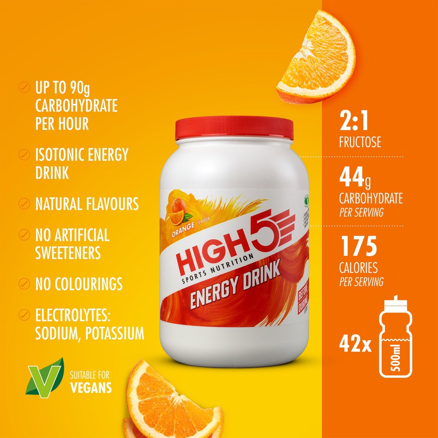 HIGH5 ENERGY DRINK (2,2 kg) Orange
