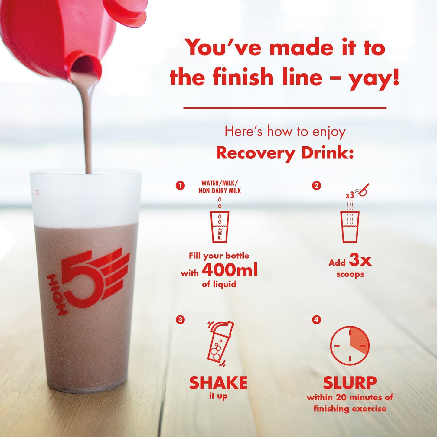 HIGH5 RECOVERY DRINK (1.6kg) Banana Vanilla Milkshake