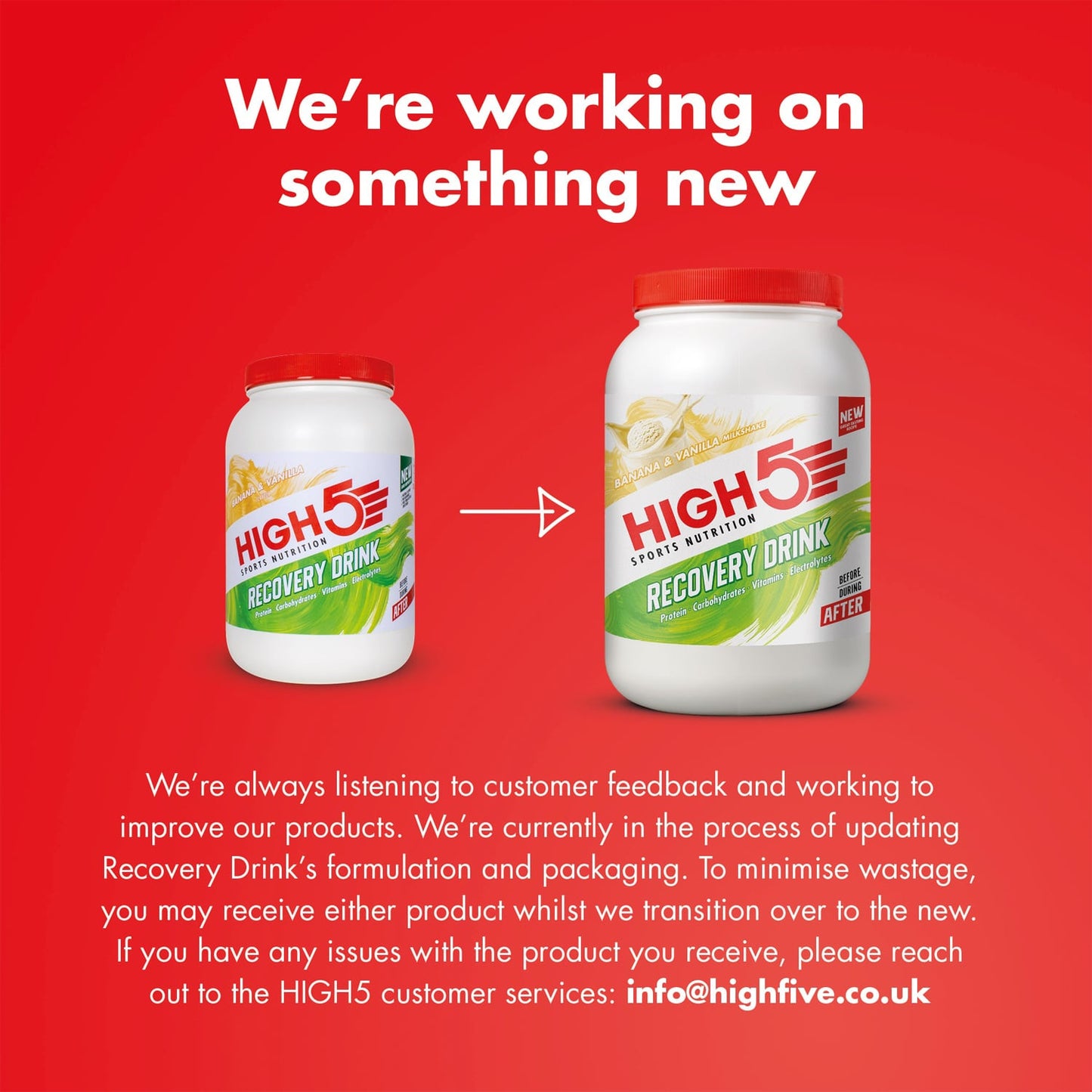 HIGH5 RECOVERY DRINK (1.6kg) Banana Vanilla Milkshake