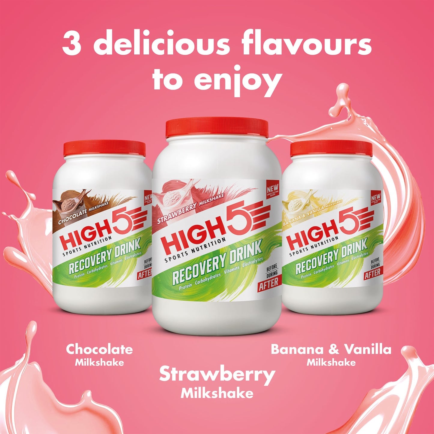 HIGH5 RECOVERY DRINK (1.6kg) Strawberry Milkshake