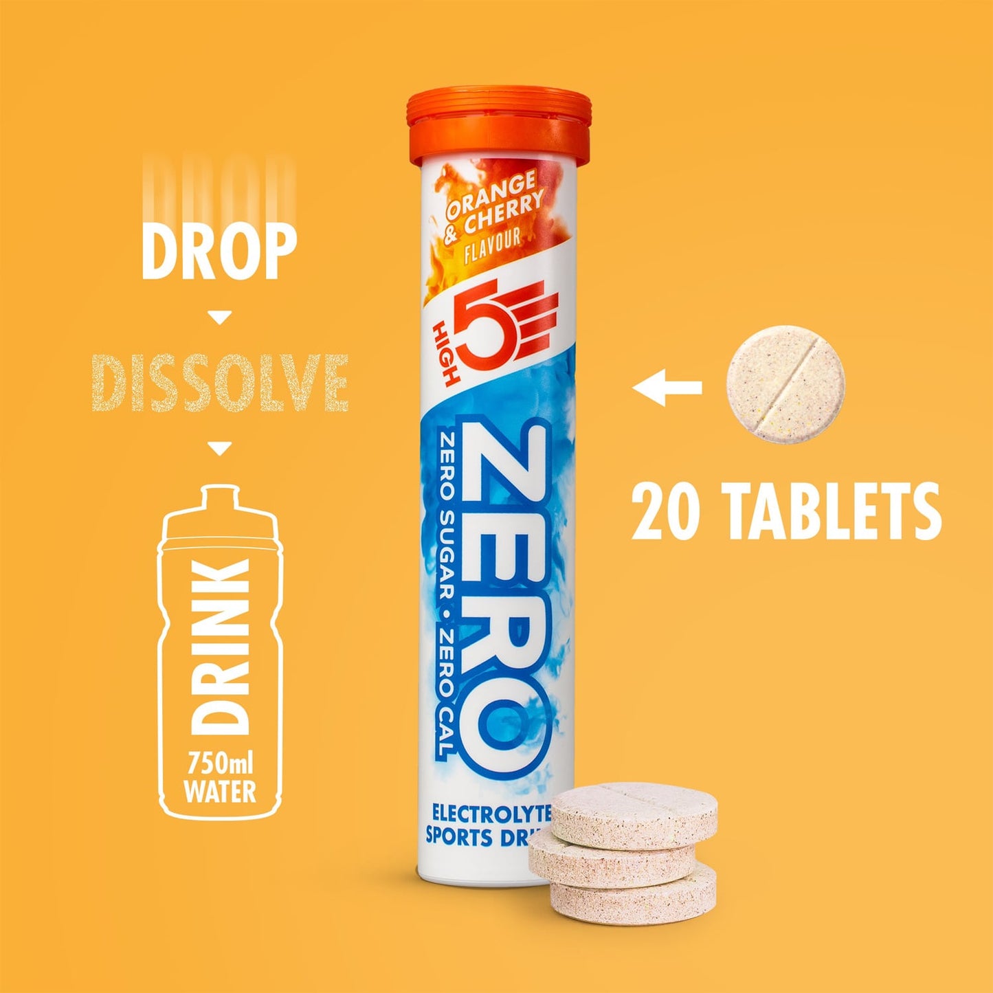 High5 ZERO Elektrolytové hydratační tablety (x20) Pomeranč a třešeň