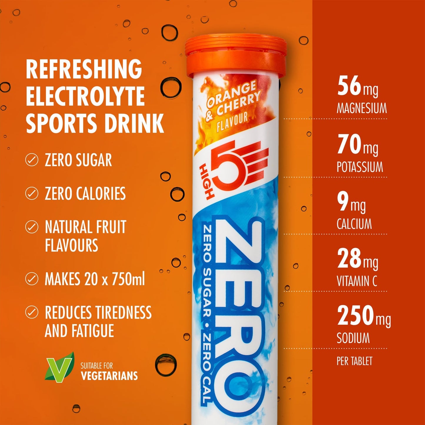 High5 ZERO Elektrolytové hydratační tablety (x20) Pomeranč a třešeň