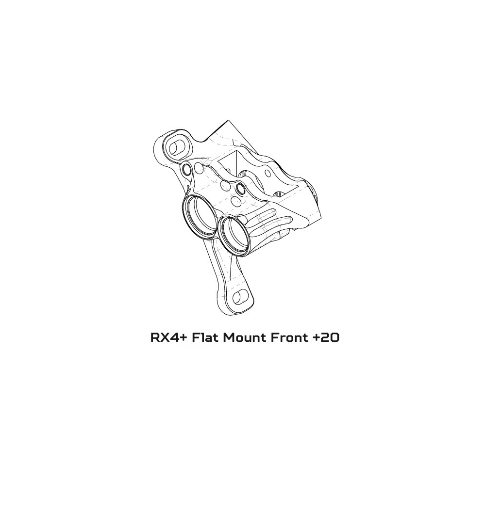 HOPE RX4+ FM (+20) 70mm 4-Piston Front Hydraulic Caliper Mineral Black
