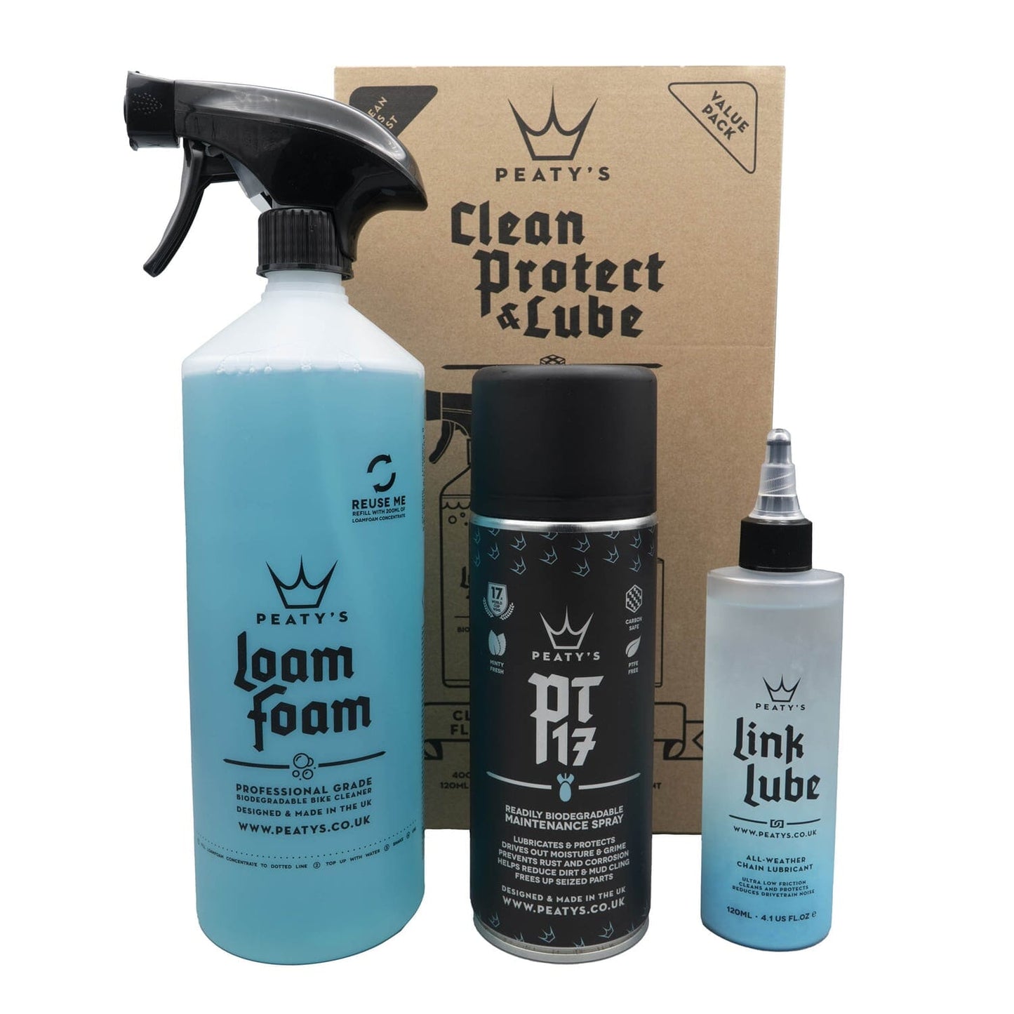 Sada pro údržbu PEATY'S WASH PREVENT LUBRICATE STARTER PACK