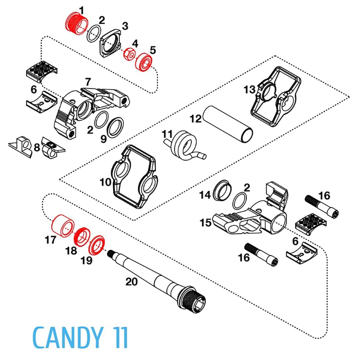 Sada pro obnovu pedálů CRANKBROTHERS EGGBEATER / CANDY 11 #16229