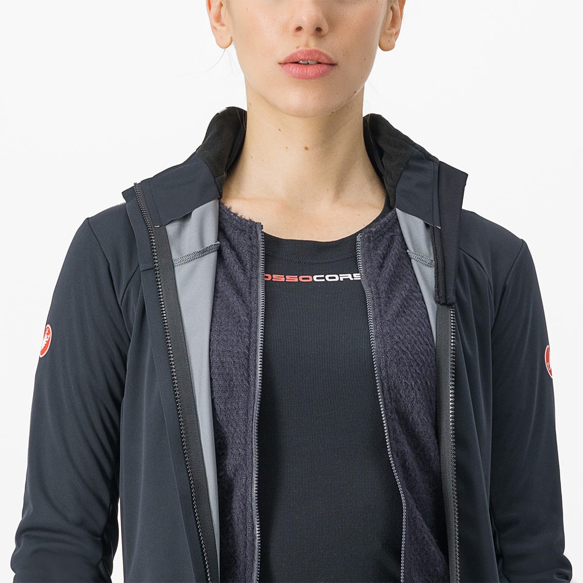 CASTELLI ALPHA DOPPIO ROS Bunda dámská černá/šedá