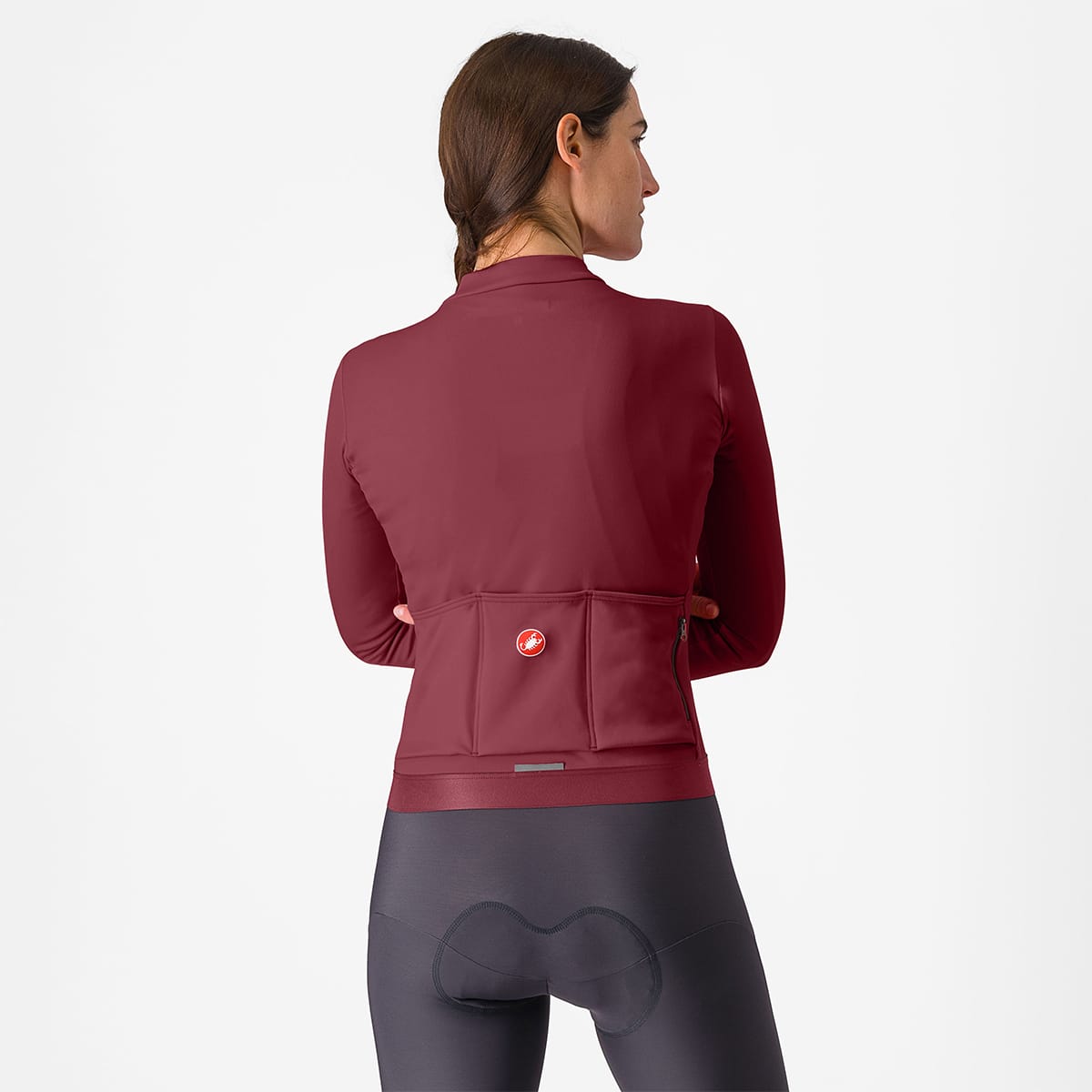 CASTELLI ESPRESSO THERMAL Dámský dres s dlouhým rukávem Bordeaux
