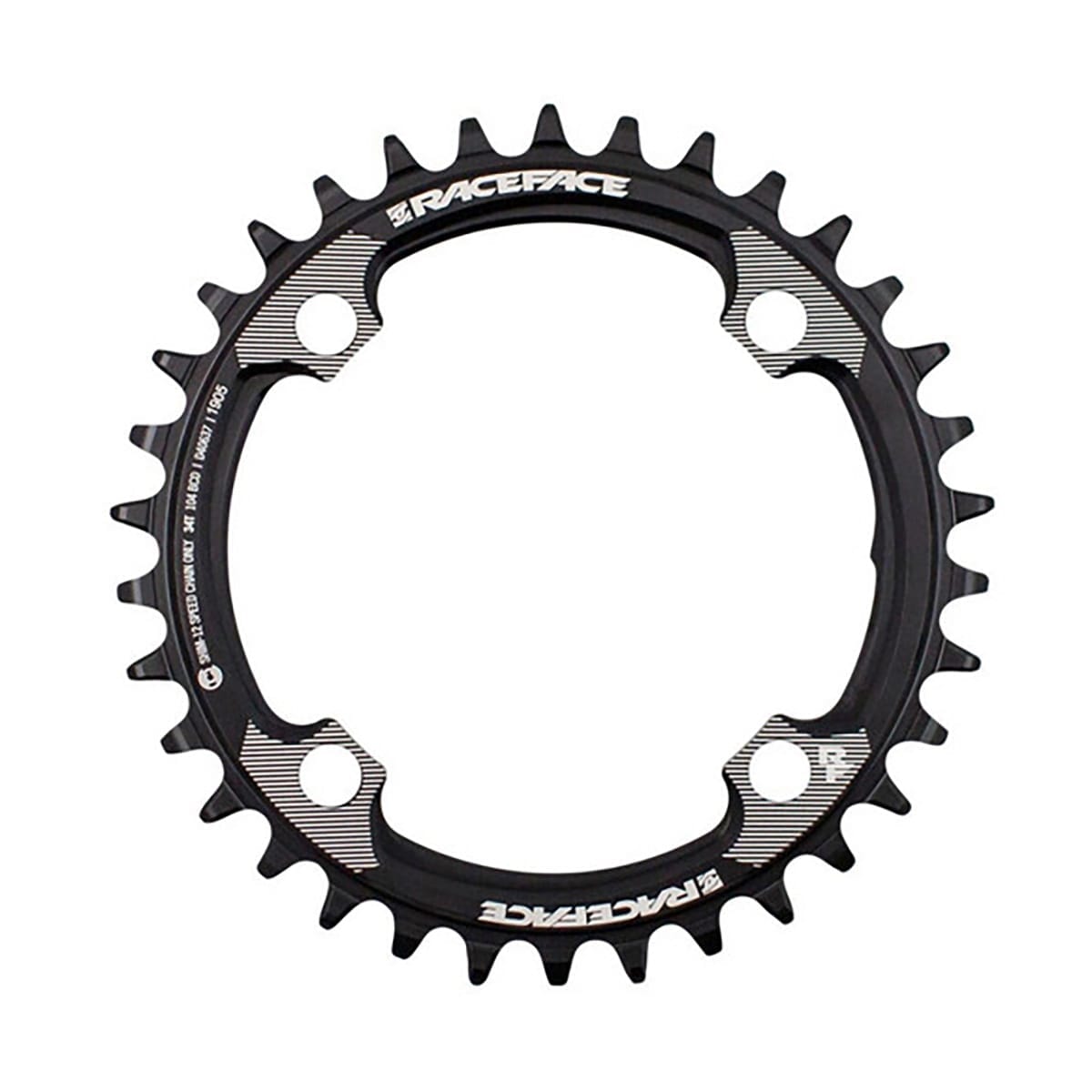 Plateau Mono RACE FACE Compatible Shimano 12V 4 Trous 104 mm Noir