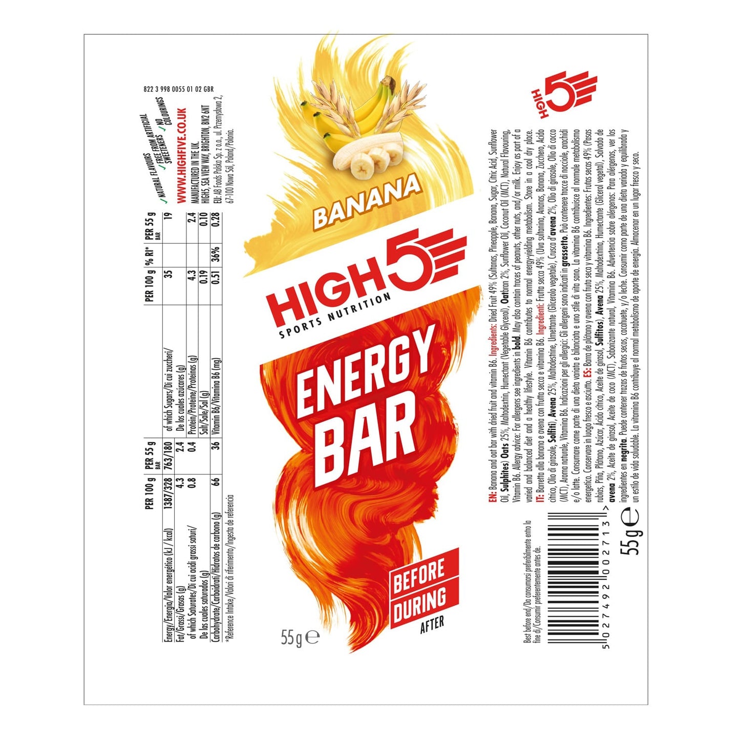 High5 ENERGY BAR (55g) Banán