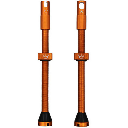PEATY'S x Chris King MK2 Presta 80 mm bezdušové ventilky (x2) Orange