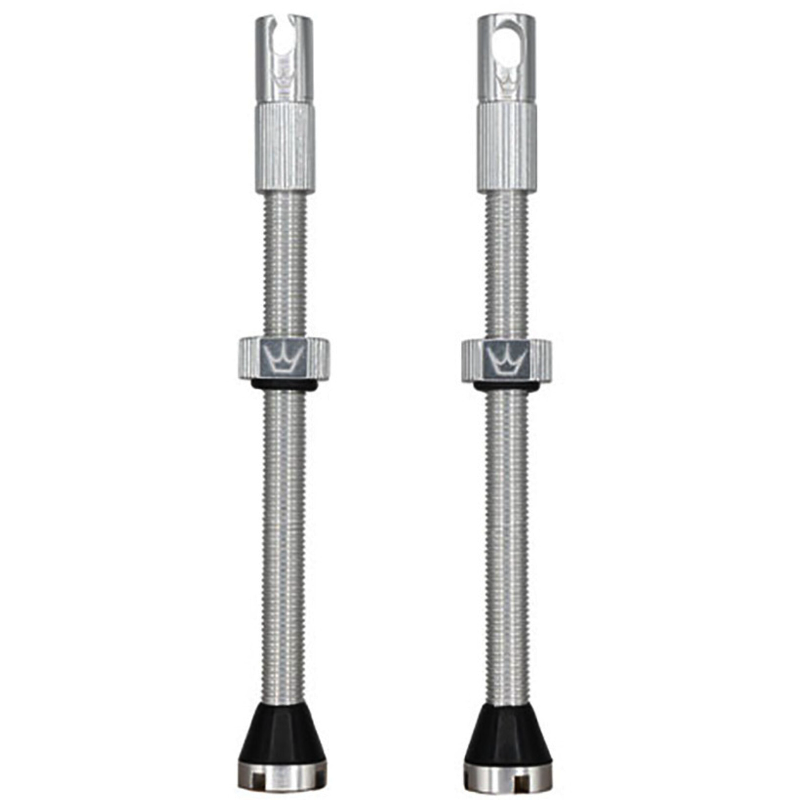 PEATY'S x Chris King MK2 Presta 80 mm bezdušové ventilky (x2) Stříbrná