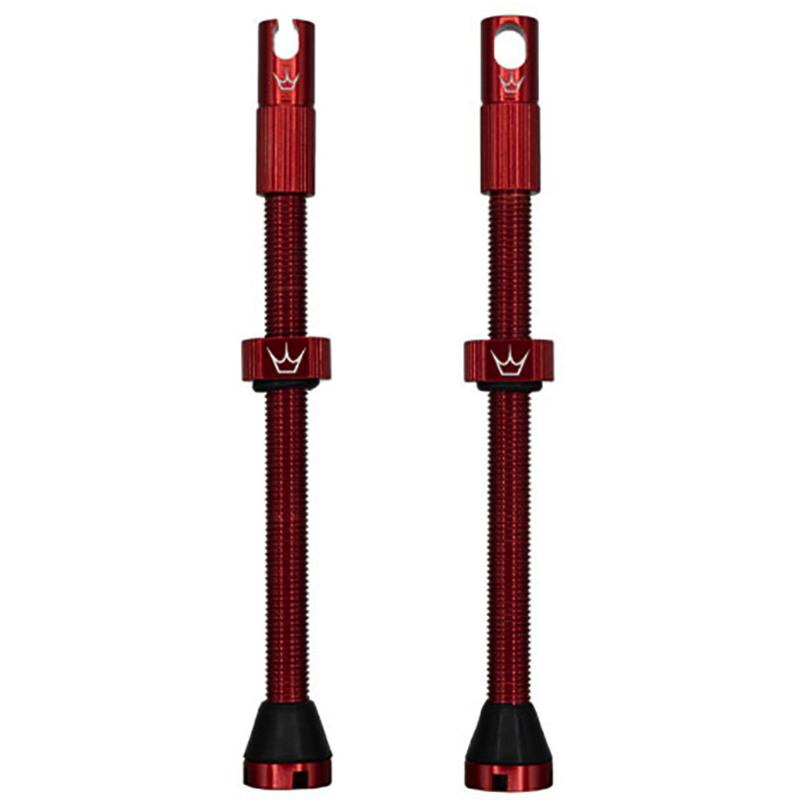 PEATY'S x Chris King MK2 Presta 80 mm bezdušové ventilky (x2) červené
