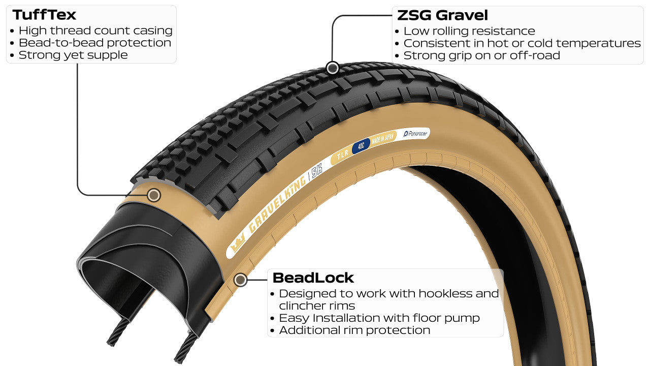 Pneumatika PANARACER GRAVELKING SK TLR 700x45c Tubeless Ready Black