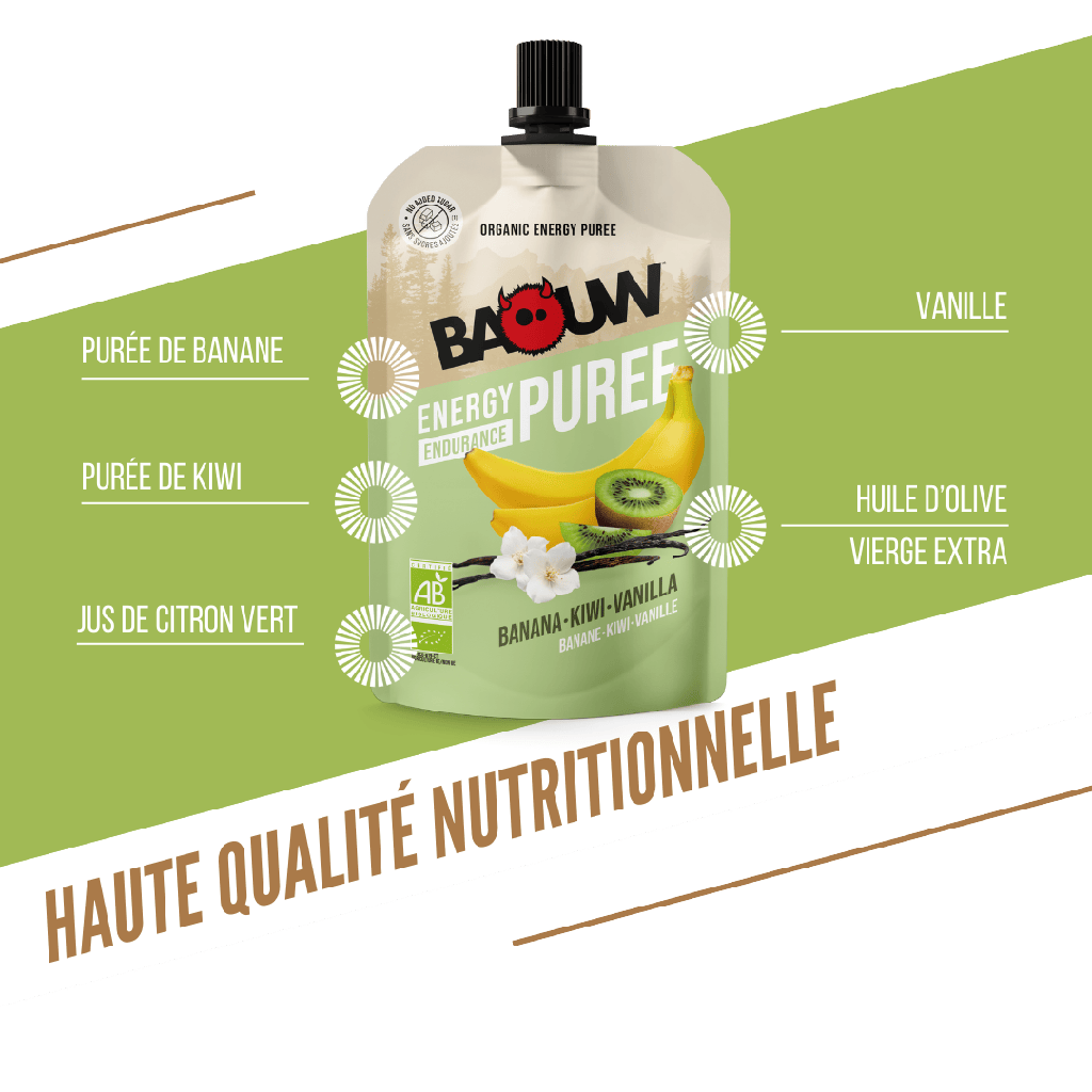 BAOUW Ovocný energetický protlak v bio kvalitě Banán/Kiwi/Vanilka (90g)