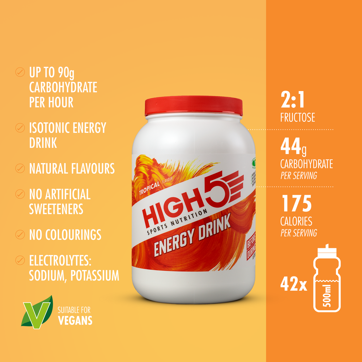 Energetický nápoj HIGH5 ENERGY DRINK (2,2 kg) Tropical