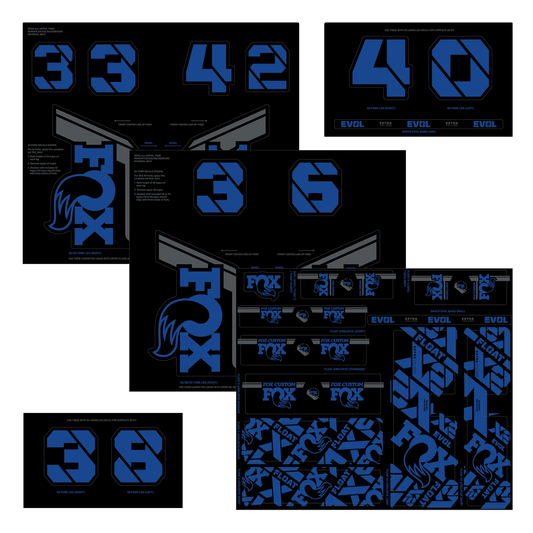 FOX Fork and Shock Blue Stickers Kit