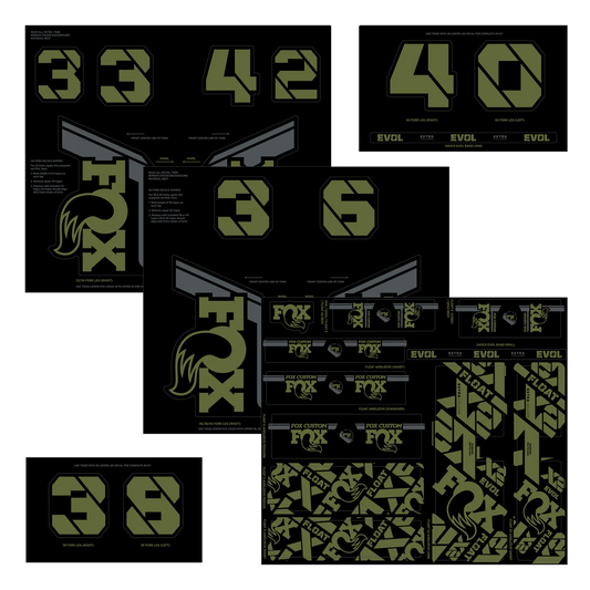 FOX Fork and shock absorber stickers Olive Green