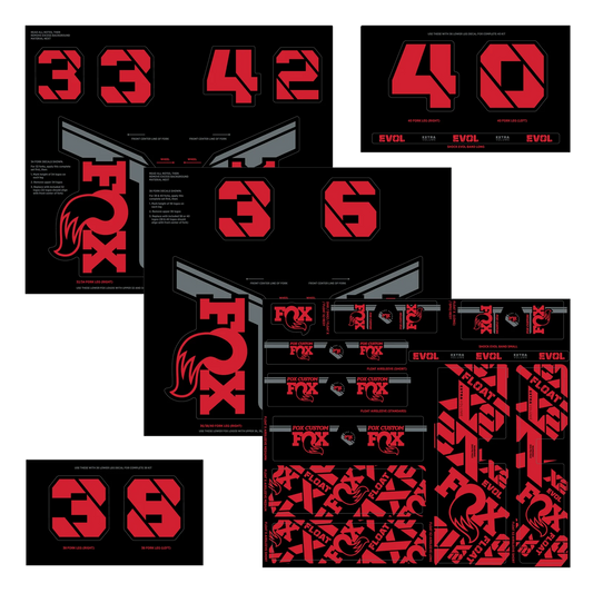 FOX Fork and Shock Stickers Kit Red