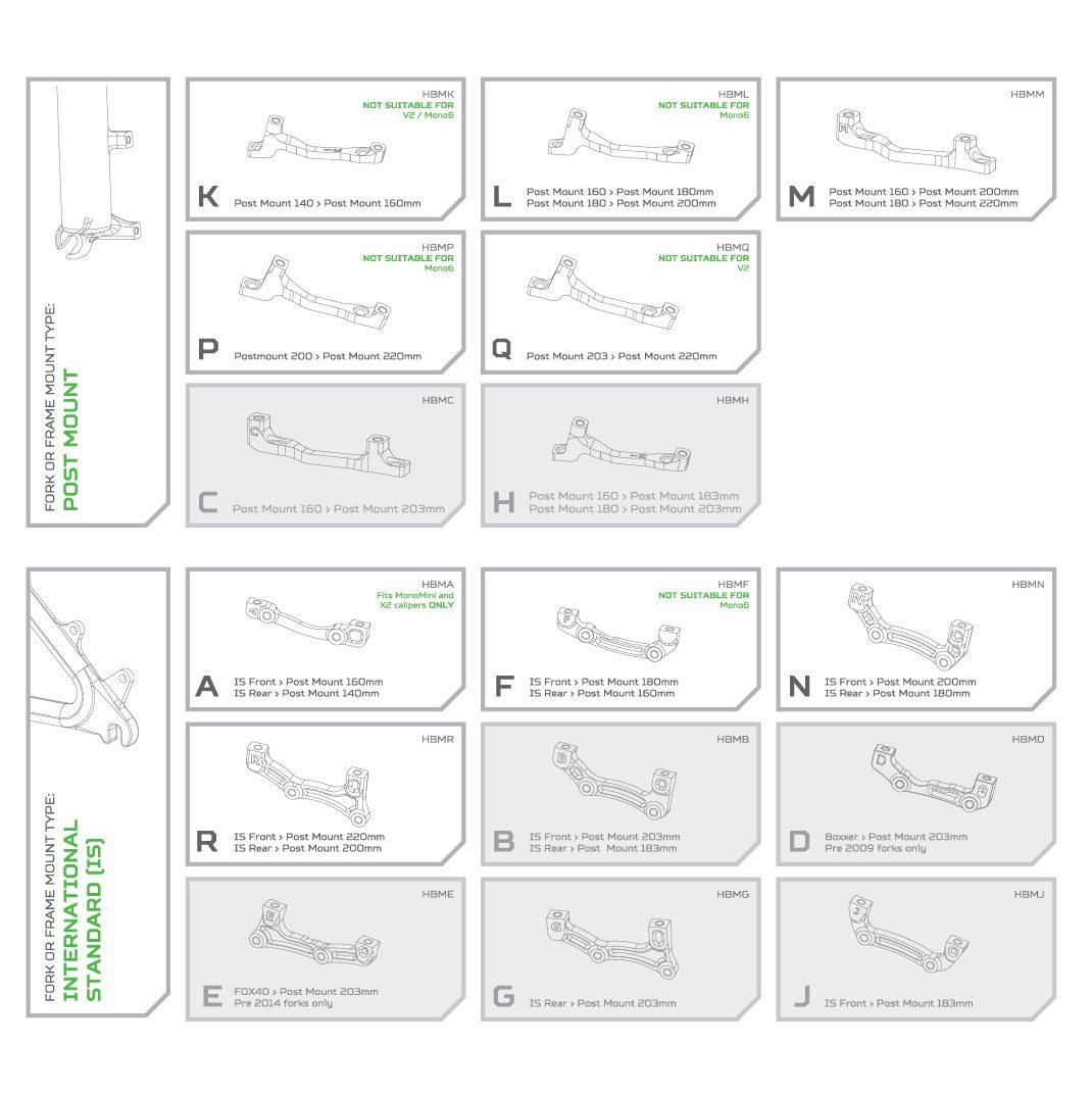 Caliper Adapter Front / Rear PM / PM HOPE 220mm (+17mm) #HBMQ Silver